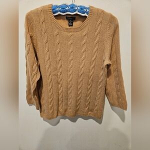 CASHMERE ONLY MINE WOMEN'S PULLOVER CABLE KNIT SWEATER SIZE M